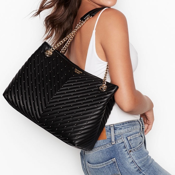 Victoria's Secret Handbags - NEW Victoria's Secret Studded Quilt Tote Bag